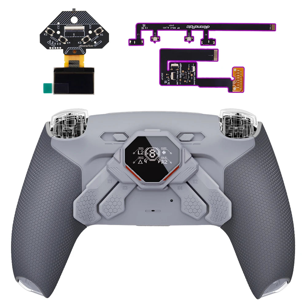 eXtremeRate SPARK Back Paddles Kit with OLED Display & Clicky Trigger Stops & Ergonomic Grips for PS5 Controller BDM