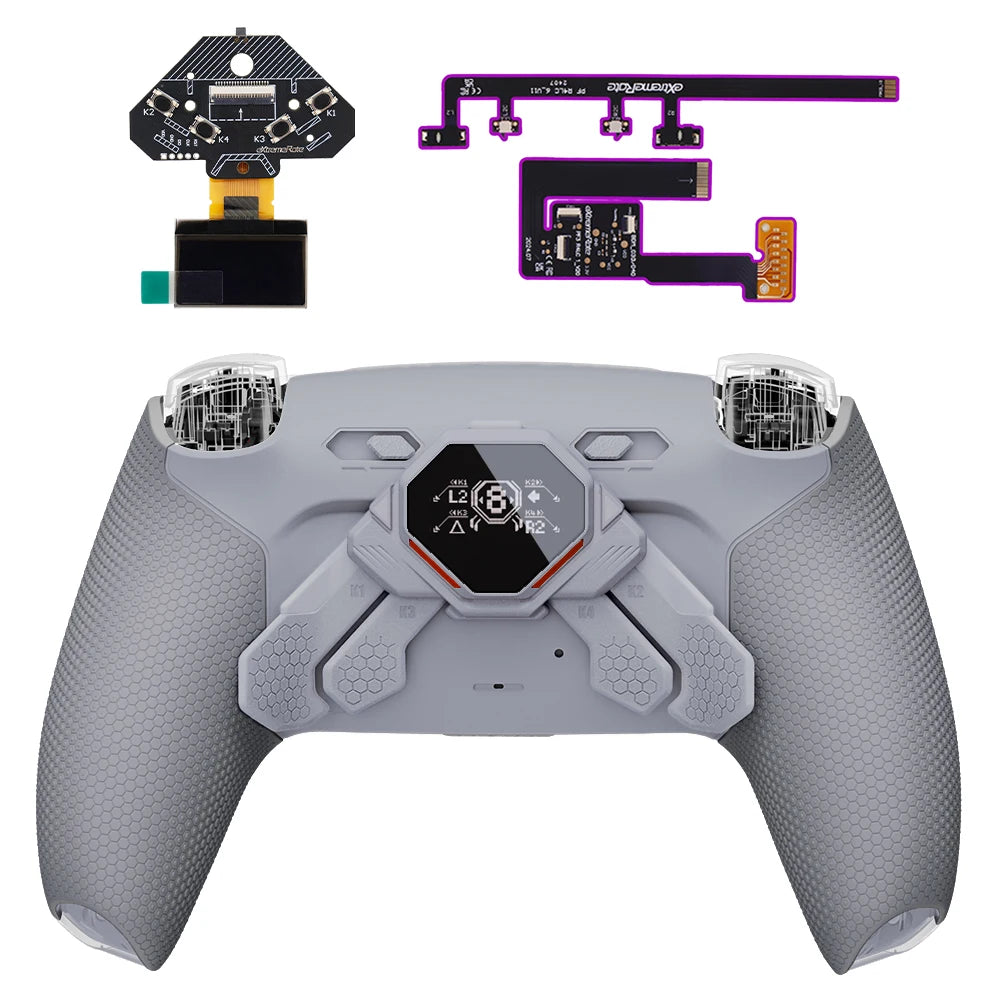 eXtremeRate SPARK Back Paddles Kit with OLED Display & Clicky Trigger Stops & Ergonomic Grips for PS5 Controller BDM