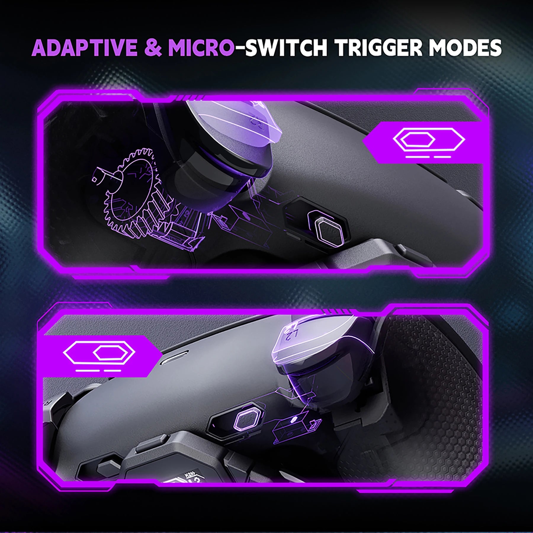 eXtremeRate SPARK Back Paddles Kit with OLED Display & Clicky Trigger Stops & Ergonomic Grips for PS5 Controller BDM