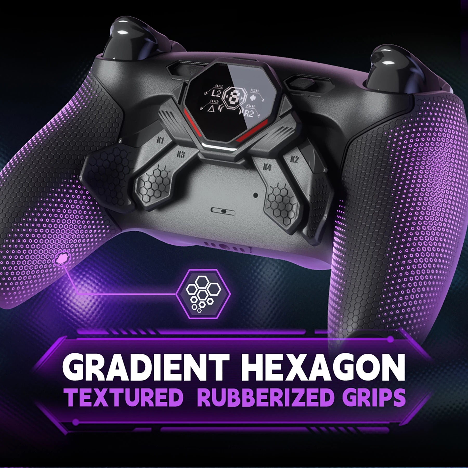 eXtremeRate SPARK Back Paddles Kit with OLED Display & Clicky Trigger Stops & Ergonomic Grips for PS5 Controller BDM