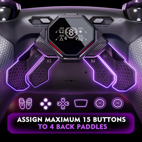 eXtremeRate SPARK Back Paddles Kit with OLED Display & Clicky Trigger Stops & Ergonomic Grips for PS5 Controller BDM